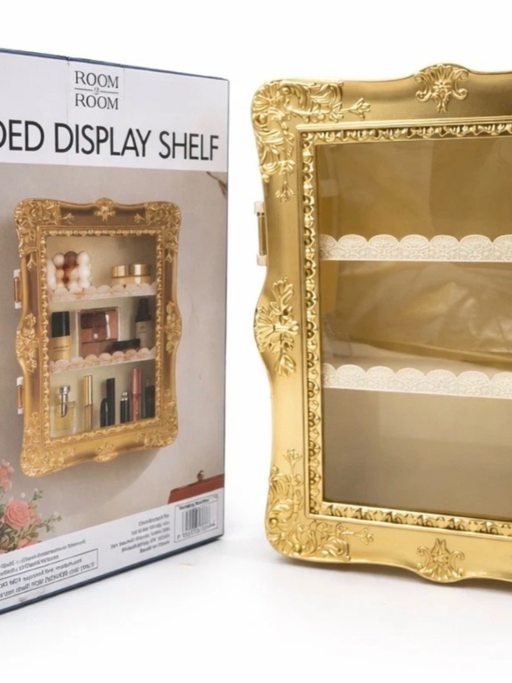 Gold Ornate Wall Display Shelf